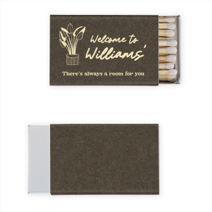 An amazing Welcome To Our Family Name Matchbook is here with welcoming plant graphics! Give your guests a nice surprise and give them a unique detail that they will remember forever! 