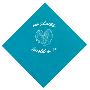 Our new personalized most-wanted Napkin is here! Now you have chance to meet Oh Shucks Birthday Napkin which has amazing graphics of Oyster and will match perfectly on your birthday party!