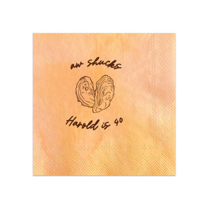 Our new personalized most-wanted Napkin is here! Now you have chance to meet Oh Shucks Birthday Napkin which has amazing graphics of Oyster and will match perfectly on your birthday party!