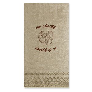 Our new personalized most-wanted Napkin is here! Now you have chance to meet Oh Shucks Birthday Napkin which has amazing graphics of Oyster and will match perfectly on your birthday party!