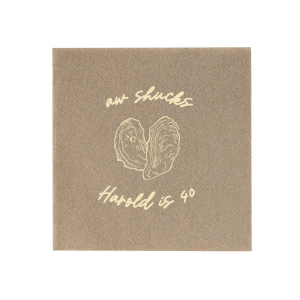 Our new personalized most-wanted Napkin is here! Now you have chance to meet Oh Shucks Birthday Napkin which has amazing graphics of Oyster and will match perfectly on your birthday party!