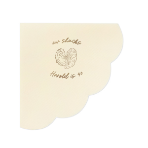 Our new personalized most-wanted Napkin is here! Now you have chance to meet Oh Shucks Birthday Napkin which has amazing graphics of Oyster and will match perfectly on your birthday party!
