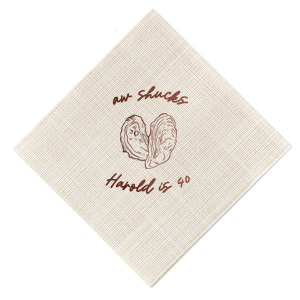 Our new personalized most-wanted Napkin is here! Now you have chance to meet Oh Shucks Birthday Napkin which has amazing graphics of Oyster and will match perfectly on your birthday party!