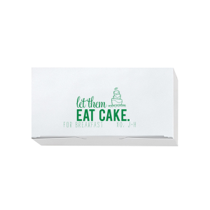 Indulge your guests with the Let Them Eat Cake Favor Box, where a joyous wedding cake and floating hearts invite a deliciously cheeky suggestion. 'Let them Eat Cake For Breakfast'—a whimsical farewell for a slice of morning-after bliss, personalized with the couple’s names