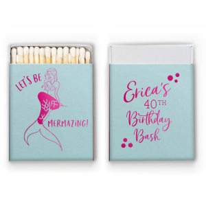 Dive into enchantment with the Mermazing Matchbox. Featuring a stunning mermaid graphic at center stage, this design is perfect for celebrating the mermaid lover in your life. Whether it's a birthday, bachelorette party, or any special occasion, let your inner mermaid shine and make waves with this mermazing matchbox!

