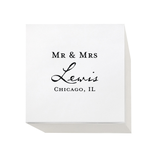 Step up your gifting game with the Modern Mr & Mrs Wedding Gift Box. Marrying tradition and elegance, this box celebrates the nuptials with a chic block print alongside the flowing script of the shared surname and wedding locale. It's a timeless keepsake that wows every guest.