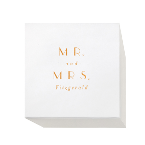 The ever-popular Stardream Crystal White Rectangle Box with Shiny Rose Gold Foil will make your guests swoon. Personalize your party's theme today.