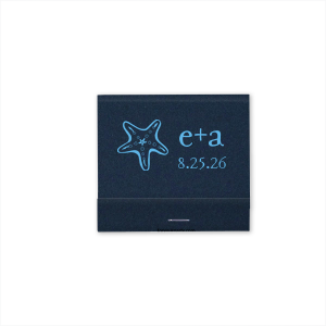 Embrace the wonder of the ocean with the Starfish Matchbook. Showcasing a beautifully detailed starfish, this design symbolizes renewal and regeneration, capturing the magic of nature’s resilience. Personalize with names and dates to add a touch of beachy elegance to your special event.