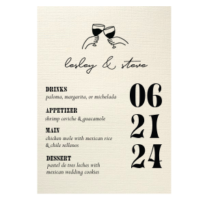 Let your guests feel your elegance through this amazing Destination Mexico Menu. It will definitely catch a lot of sights and will be complemented, that's a guarantee!