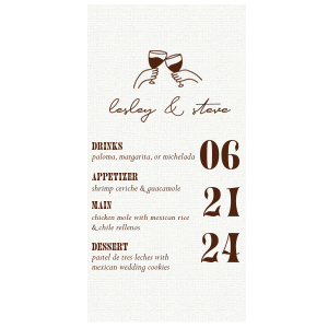 Let your guests feel your elegance through this amazing Destination Mexico Menu. It will definitely catch a lot of sights and will be complemented, that's a guarantee!