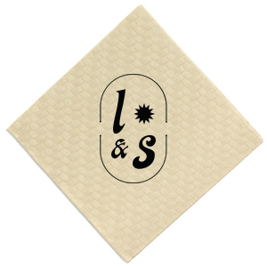 The Sunburst Initial Napkin features bold initials framed by a modern oval emblem with a sunburst accent. Add it to your powder room or dining table to create a polished, custom look guests will notice. Perfect for weddings, housewarmings, or elevated entertaining!