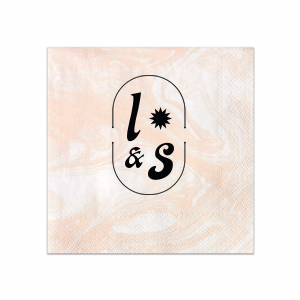The Sunburst Initial Napkin features bold initials framed by a modern oval emblem with a sunburst accent. Add it to your powder room or dining table to create a polished, custom look guests will notice. Perfect for weddings, housewarmings, or elevated entertaining!
