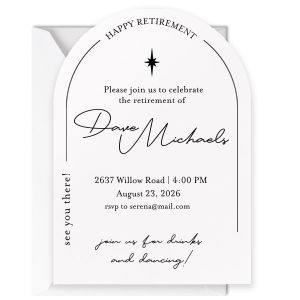 The Happy retirement Star Invitation, designed for the seniors. Celebrate together and leave unforgettable moments behind. It sounds amazing, isn't it?