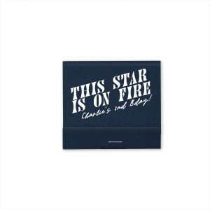 The Cosmic Space Party Match features bold slanted typography reading “This Star Is On Fire” paired with celestial planet illustrations and constellation details on the reverse. Grab it to spotlight a personality that deserves the cosmic hype. Great for birthday parties!