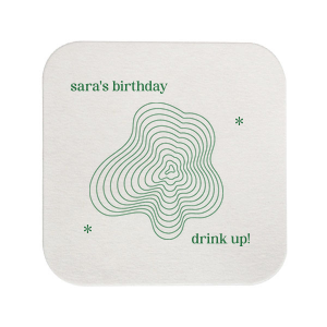 Drink up with this minimal and modern custom coaster. Featuring a trendy tree ring design, this can be personalized with anything your heart desires. 