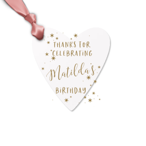 Celebrate your upcoming event with this letterpress gift tag. The sparkle motif will add razzle dazzle to your gift bag or candy bag. Personalize this gift tag with your name and the event you are celebrating!