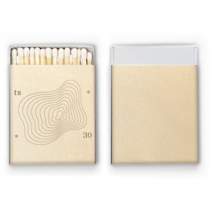 Personalize this minimal birthday party favor. Modern and trendy, you can customize our 30 strike matchbook with you name or initials and the age you are turning. 