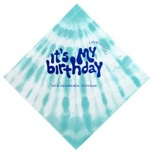 Celebrate your birthday in style! This groovy birthday napkin will bring the party at your event. Personalize with your name. 