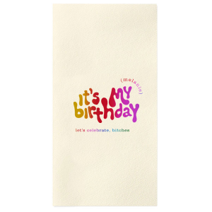 Celebrate your birthday in style! This groovy birthday napkin will bring the party at your event. Personalize with your name. 