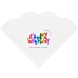 Celebrate your birthday in style! This groovy birthday napkin will bring the party at your event. Personalize with your name. 