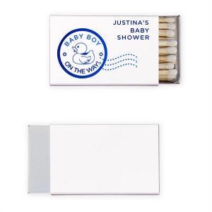 Celebrate your new baby with this baby shower party favor! Featuring a cute duck design, you can personalize with the gender of your baby and the name of mom to be. 