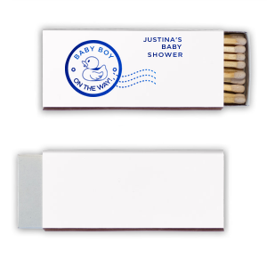 Celebrate your new baby with this baby shower party favor! Featuring a cute duck design, you can personalize with the gender of your baby and the name of mom to be. 