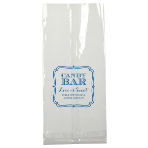 Transform treat-giving into a bespoke affair with the Candy Bar Names Bag, encasing heartfelt gifts within an ornately framed design. "Love is Sweet" elegantly crowns the celebrants' names, elevating every goody bag to a cherished, personalized memento of the occasion. Spot-on for weddings, baby showers, or birthdays!
