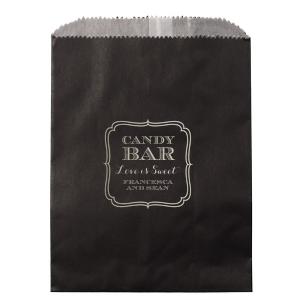 Transform treat-giving into a bespoke affair with the Candy Bar Names Bag, encasing heartfelt gifts within an ornately framed design. "Love is Sweet" elegantly crowns the celebrants' names, elevating every goody bag to a cherished, personalized memento of the occasion. Spot-on for weddings, baby showers, or birthdays!