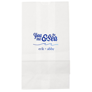 ForYourParty's elegant White Party Bag with Shiny Royal Blue Foil has a Wave Flourish graphic and is good for use in Beach/Nautical, Accents themed parties and will impress guests like no other. Make this party unforgettable.