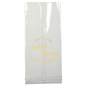 Elevate your event with the Modern Script Names & Hashtag Gift Bag design, a fusion of contemporary style and social savvy. Featuring the couple's names, event date, and a custom hashtag, this bag turns every gift  into a stylish, memorable experience, ideal for trend-setting events. 