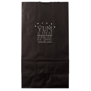 Pack a burst of gratitude with the Treat Favor Bag, where enthusiasm for your guests' presence is matched by the delight inside. The celebrant's name adds a personal touch to this effusive token of thanks.