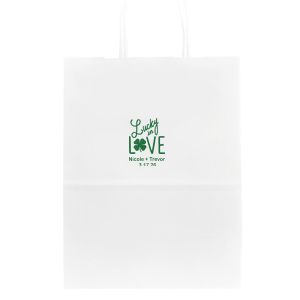 Our personalized Satin Leaf Large Cellophane Bag with Satin Leaf Foil has a Lucky In Love graphic and is good for use in St. Patrick's Day, Wedding themed parties and will give your party the personalized touch every host desires.