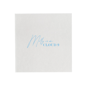 This custom bridal shower napkin is perfect for your dreamy event! Personalize this high quality napkin with the bride to be's name. This personalized party favor will give you shower a sophisticated and memorable touch. 