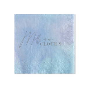 This custom bridal shower napkin is perfect for your dreamy event! Personalize this high quality napkin with the bride to be's name. This personalized party favor will give you shower a sophisticated and memorable touch. 