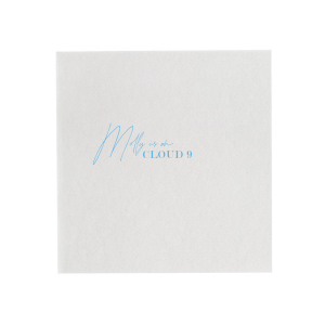 This custom bridal shower napkin is perfect for your dreamy event! Personalize this high quality napkin with the bride to be's name. This personalized party favor will give you shower a sophisticated and memorable touch. 
