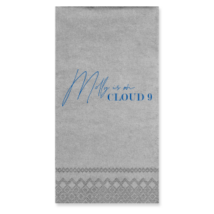 This custom bridal shower napkin is perfect for your dreamy event! Personalize this high quality napkin with the bride to be's name. This personalized party favor will give you shower a sophisticated and memorable touch. 