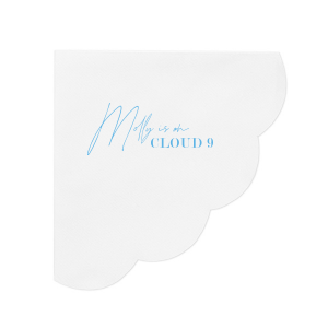 This custom bridal shower napkin is perfect for your dreamy event! Personalize this high quality napkin with the bride to be's name. This personalized party favor will give you shower a sophisticated and memorable touch. 