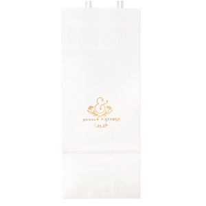 Our custom White Gloss Goodie Bag with Matte White Foil has a Floral Accent Ampersand graphic and is good for use in Couple and Wedding themed parties and are a must-have for your next event—whatever the celebration!