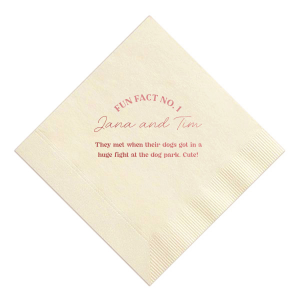 Personalized Ivory Cocktail Napkin with Shiny Rose Quartz Foil can't be beat. Showcase your style in every detail of your party's theme!