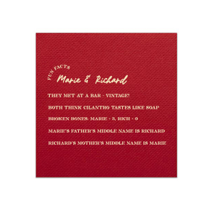 ForYourParty's elegant Merlot Cocktail Napkin with Matte Ivory Foil couldn't be more perfect. It's time to show off your impeccable taste.