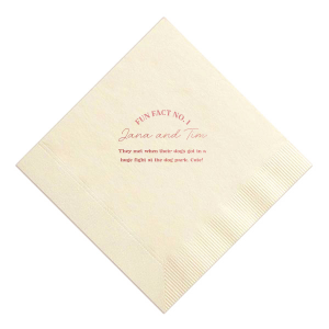 Personalized Ivory Cocktail Napkin with Shiny Rose Quartz Foil can't be beat. Showcase your style in every detail of your party's theme!