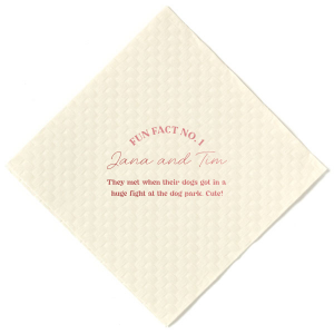 Personalized Ivory Cocktail Napkin with Shiny Rose Quartz Foil can't be beat. Showcase your style in every detail of your party's theme!