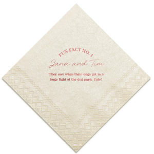Personalized Ivory Cocktail Napkin with Shiny Rose Quartz Foil can't be beat. Showcase your style in every detail of your party's theme!