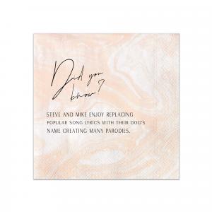 Our personalized Sand Cocktail Napkin with Matte Black Foil will look fabulous with your unique touch. Your guests will agree!