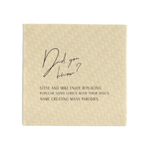 Our personalized Sand Cocktail Napkin with Matte Black Foil will look fabulous with your unique touch. Your guests will agree!