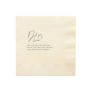 Our personalized Sand Cocktail Napkin with Matte Black Foil will look fabulous with your unique touch. Your guests will agree!