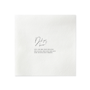 Our personalized Sand Cocktail Napkin with Matte Black Foil will look fabulous with your unique touch. Your guests will agree!