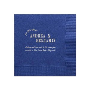 Our custom Watercolor Nightfall Cocktail Napkin with Shiny Green Tea Foil will make your guests swoon. Personalize your party's theme today.