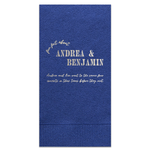 Our custom Watercolor Nightfall Cocktail Napkin with Shiny Green Tea Foil will make your guests swoon. Personalize your party's theme today.