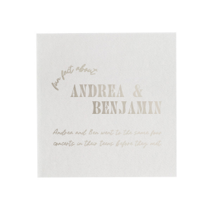 Our custom Watercolor Nightfall Cocktail Napkin with Shiny Green Tea Foil will make your guests swoon. Personalize your party's theme today.